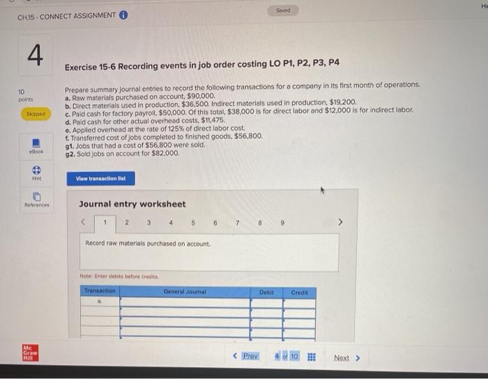  Seved CH15 - CONNECT ASSIGNMENT 4 Exercise 15-6 Recording events in