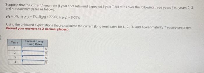 please solve Suppose that the current 1-year rate (1-year spot rate) and