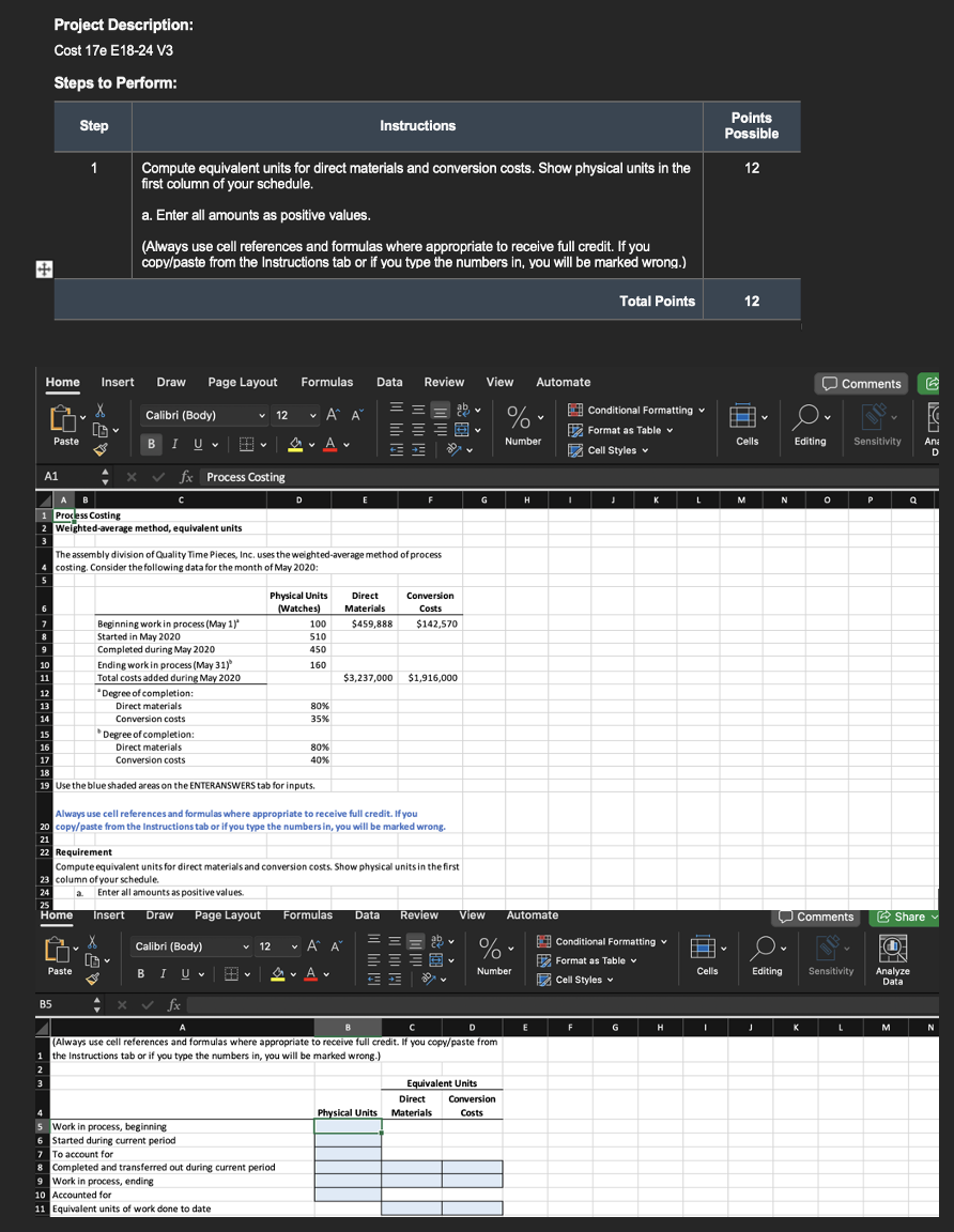 Home Project Description: Cost 17e E18-24 \.'3 Steps to Perform: Instructions Compute