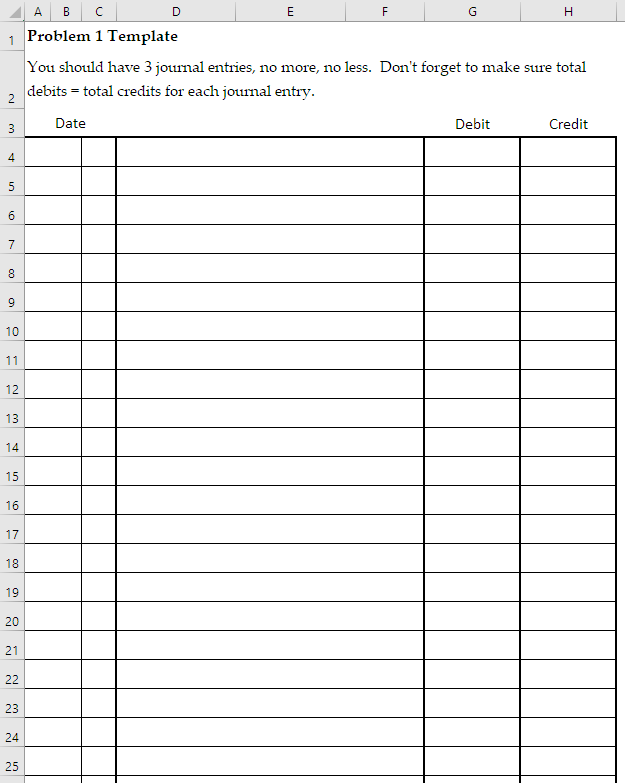 F G I A B 1 Problem 1 The payroll register for