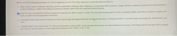  Which one of the following examples is a correct application of