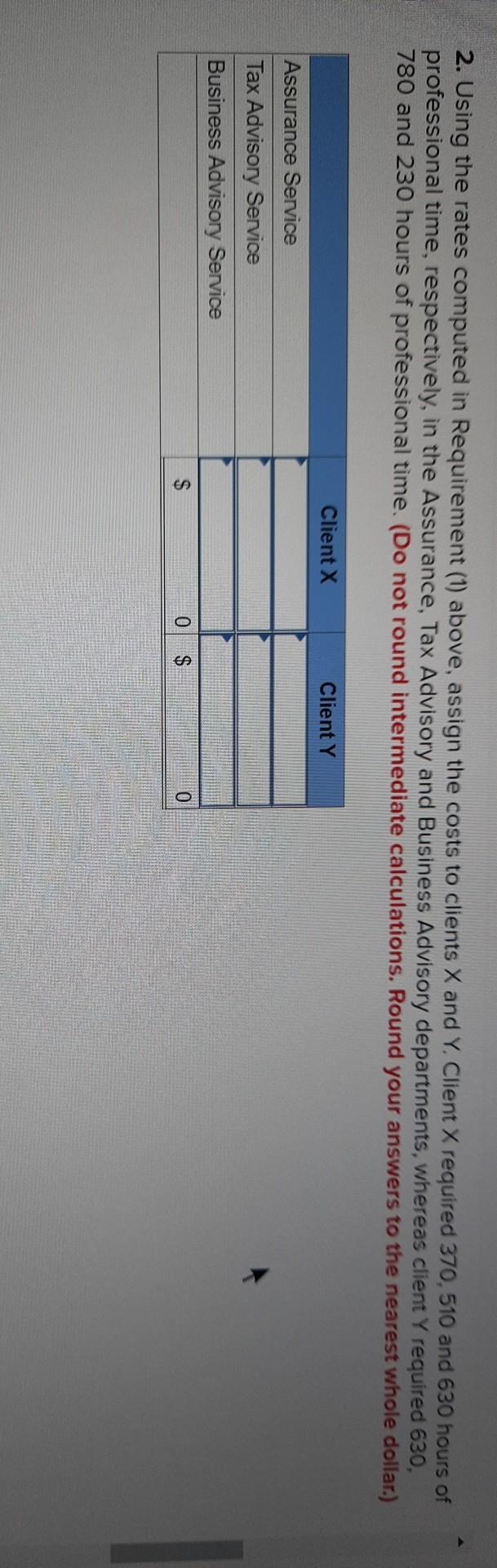 range of clients. The company has three support departments and three revenue-generating