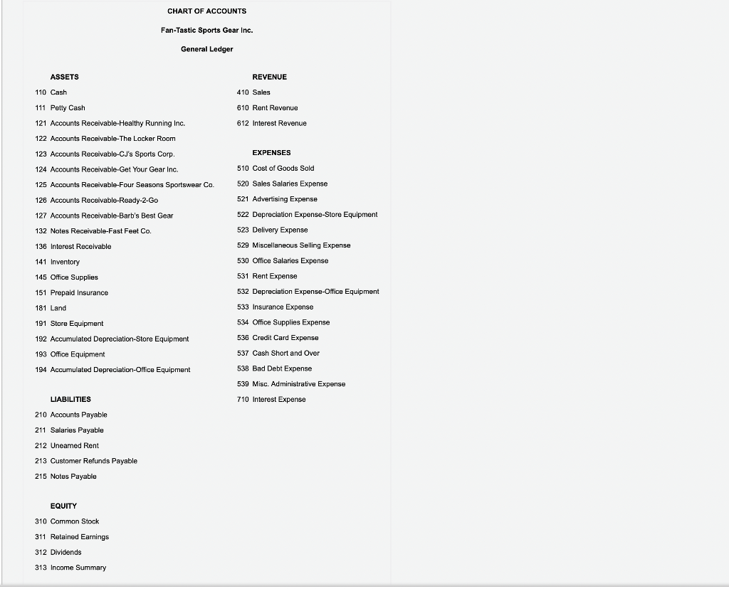 accountant for Fan-Tastic Sports Gear Inc., a wholesaler of sporting goods and