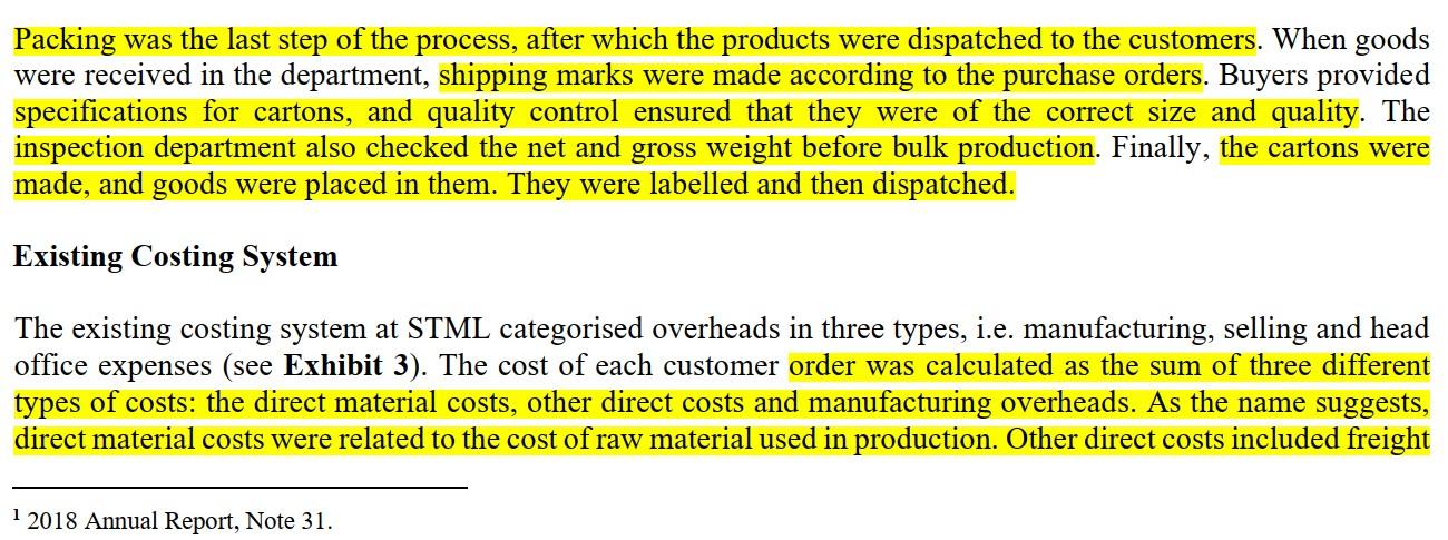 a lot of information for quantitative analysis. You can do product costing