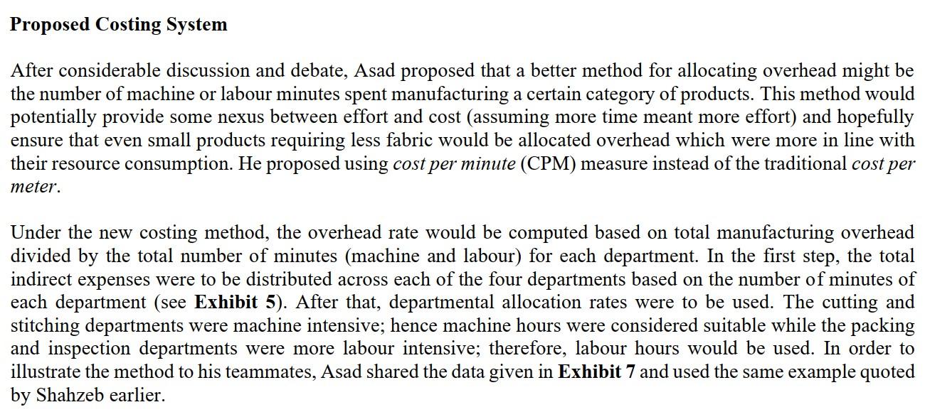 to look at the cost of the product based on the existing