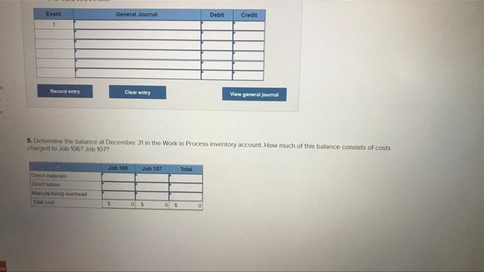Direct materials Direct labour Manufacturing overhead Job Cost Sheet Job 105 Job