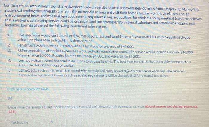  I need the correct values for each section 1 Lon Timur