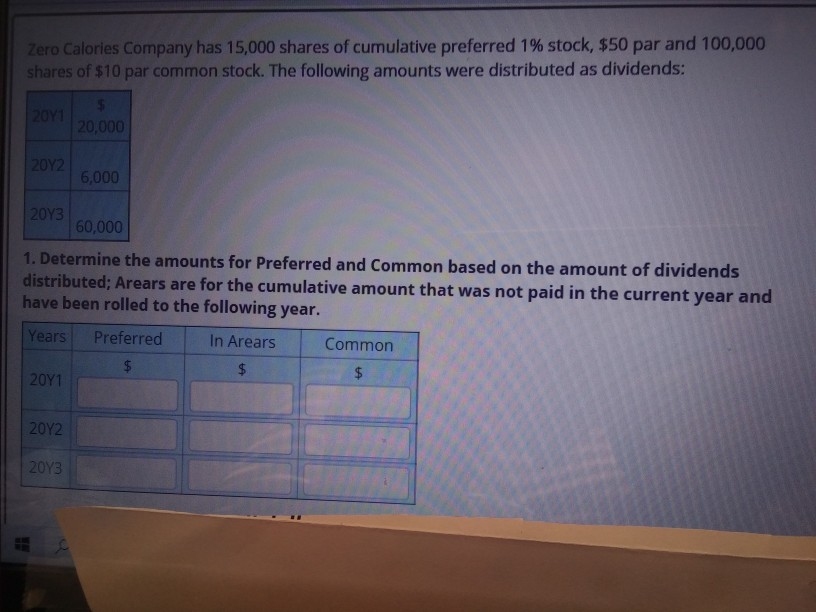  Please include all steps. Thanks. Zero Calories Company has 15,000 shares