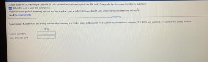 of the October 31, 2019 and marchandise Inventory is $13.000 Read the