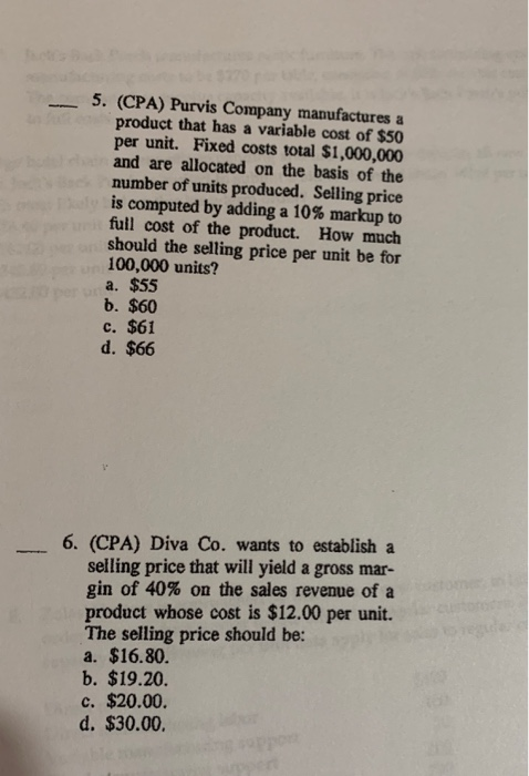 provided for computations after the quantitative questions. 1. In regard to supply