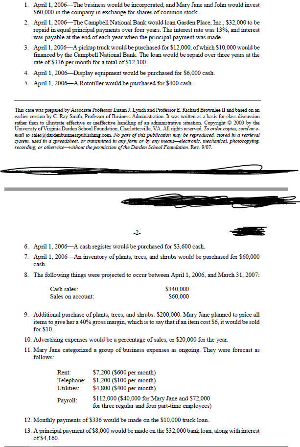 Prepare journal entries for items 1 - 13. Post this information