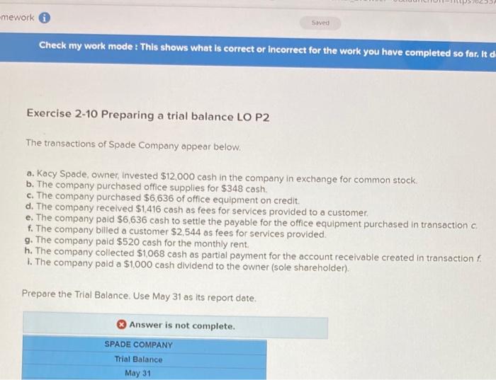  mework Saved Check my work mode : This shows what is