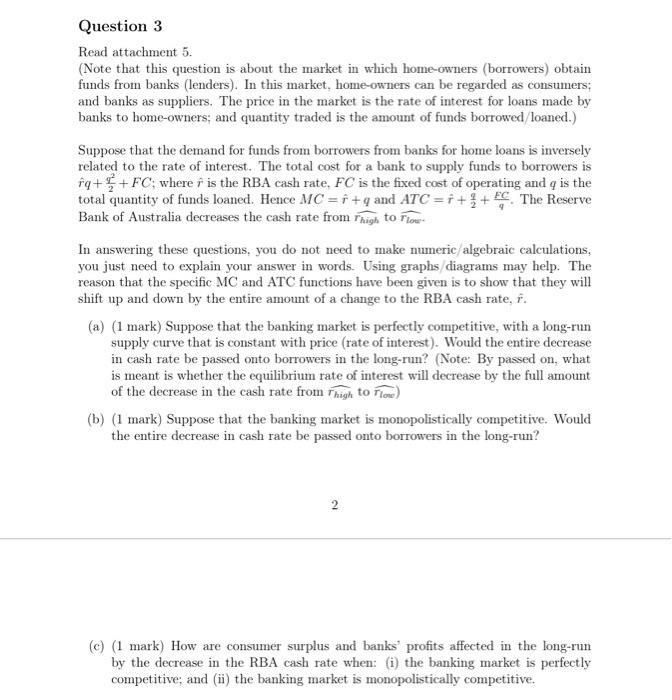  Question 3 Read attachment 5. (Note that this question is about