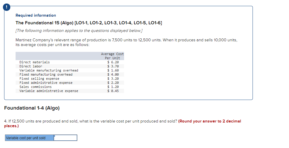  plz solve each and explain Required information The Foundational 15 (Algo)