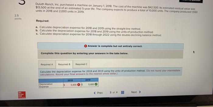Help please only Required B Duluth Ranch, Inc. purchased a machine on