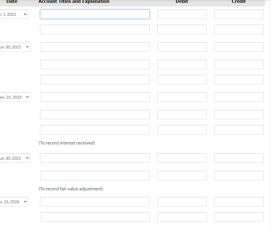  On January 1,2025, Crane Company purchased 4% bonds, having a maturity