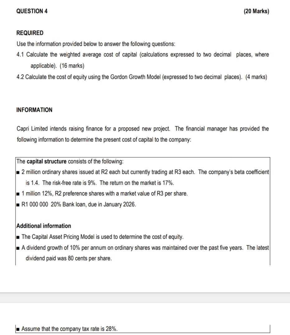  REQUIRED Use the information provided below to answer the following questions:
