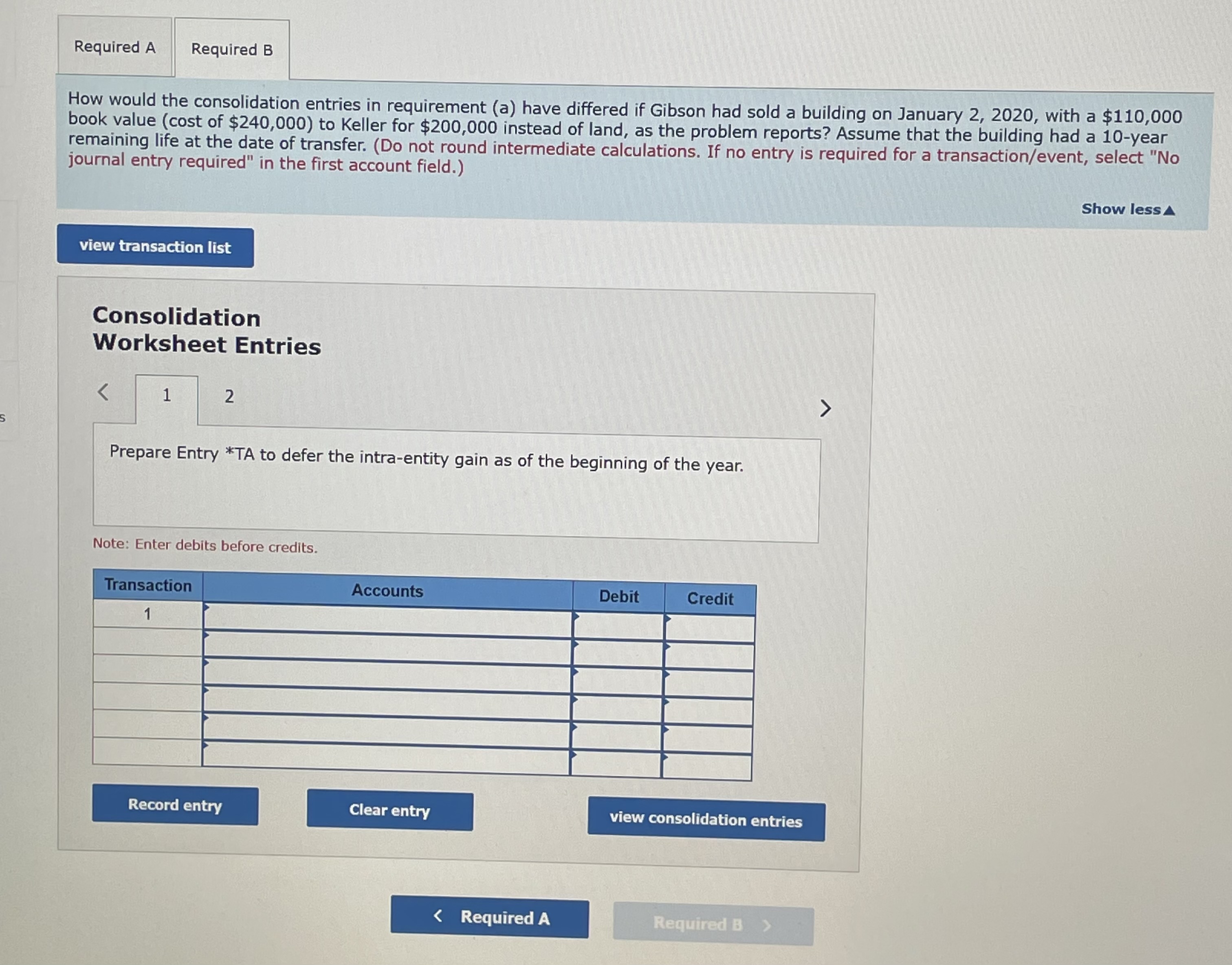 individual financial statements for Gibson Company and Keller Company for the year