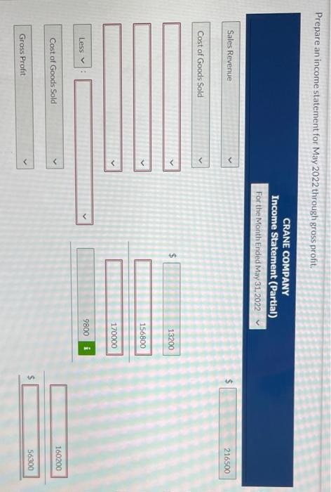 Question 7 Accounting Dropdo 2. 3. May 1 inventories-finished goods $ 13,200,