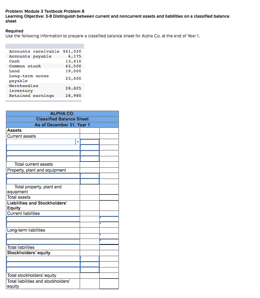  Problem: Module 3 Textbook Problem 8 Learning Objective: 3-8 Distinguish between