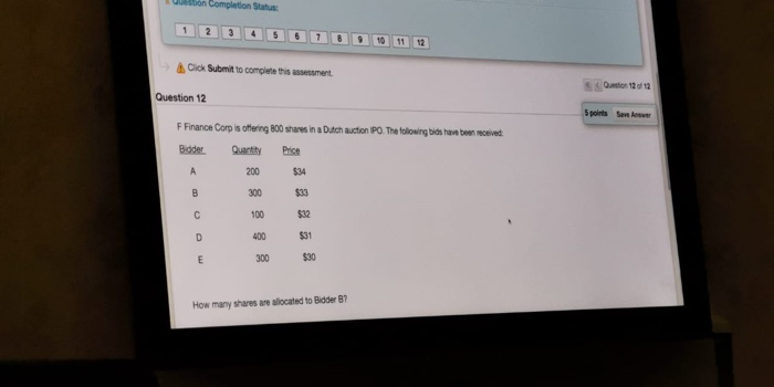  on Completion Status 3 4 11 12 Click Submit to complete