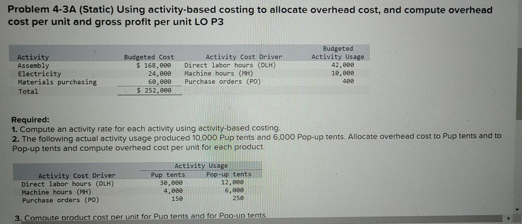 information applies to the questions displayed below.] Tent Master produces Pup tents