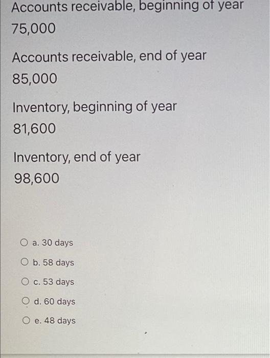 the days' sales in inventory (rounded to the next whole day)? Net
