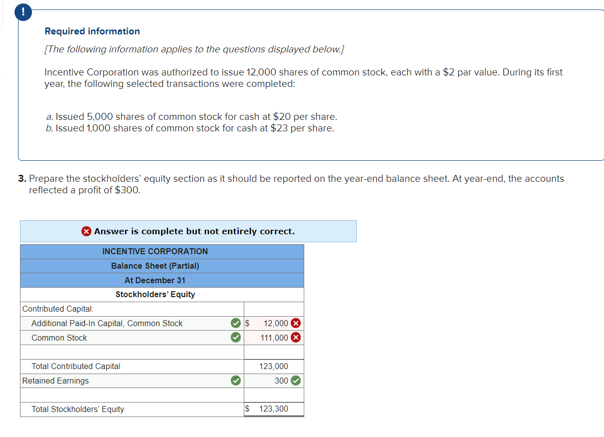  Answer the incorrect Required information [The following information applies to the