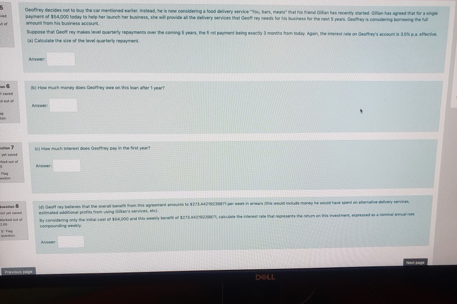 1.00 P Flag Question Geoffrey is the owner of a small grocery