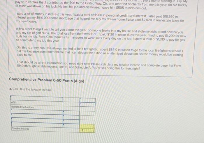 (Algo) The following information applies to the questions displayed below! Read the