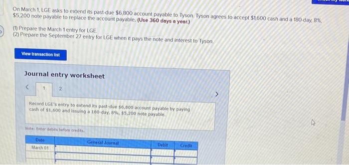 please include work notes and figures On March 1, LGE asks to