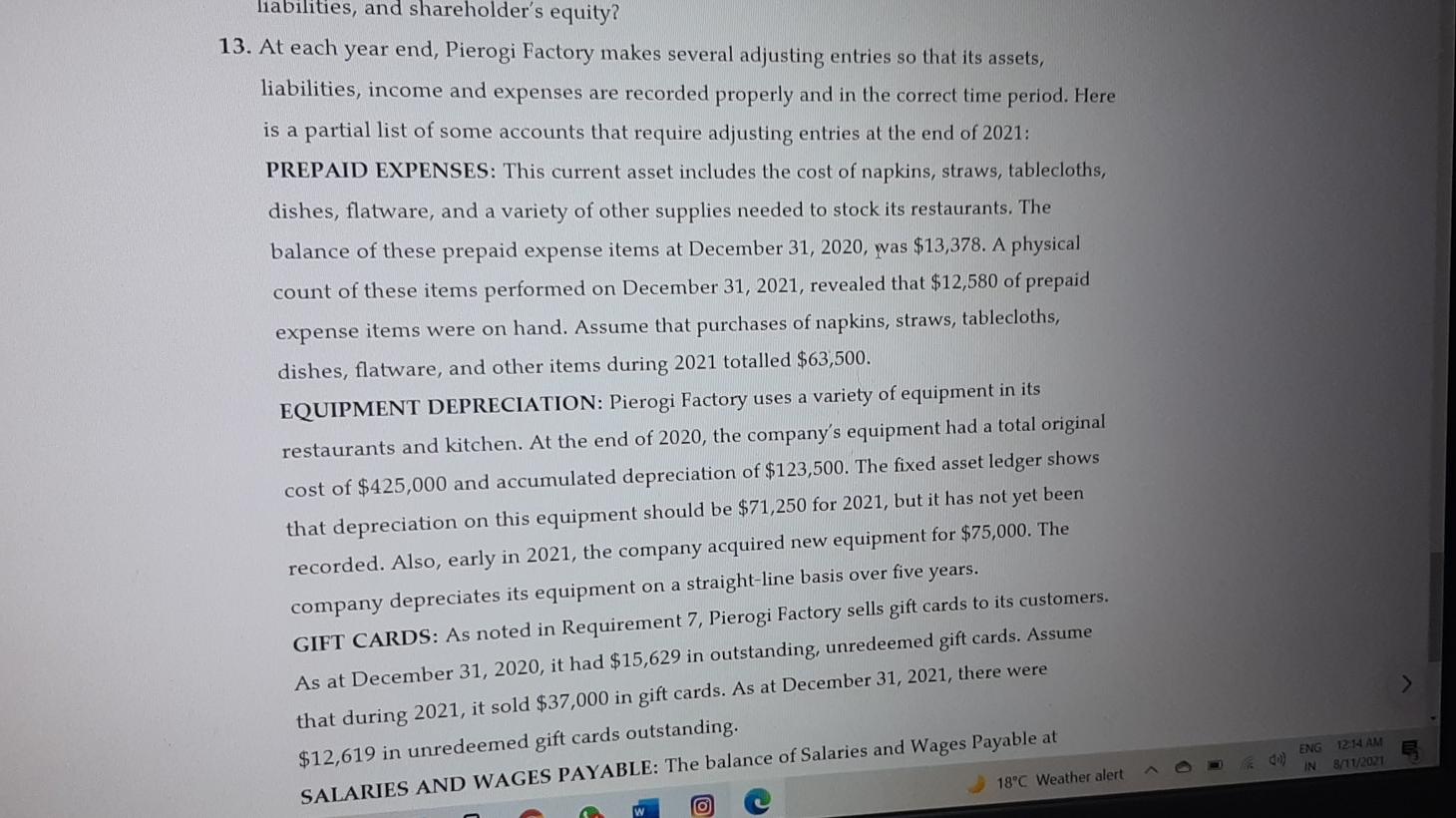 fiscal year ended on December 31, 2020. Requirements 1. What form of