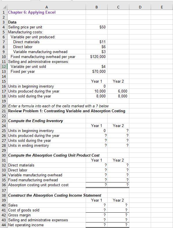to create your own worksheet version of the Review Problem in the