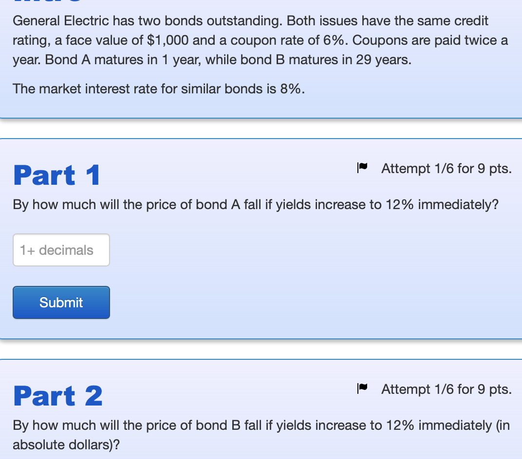 General Electric has two bonds outstanding. Both issues have the same