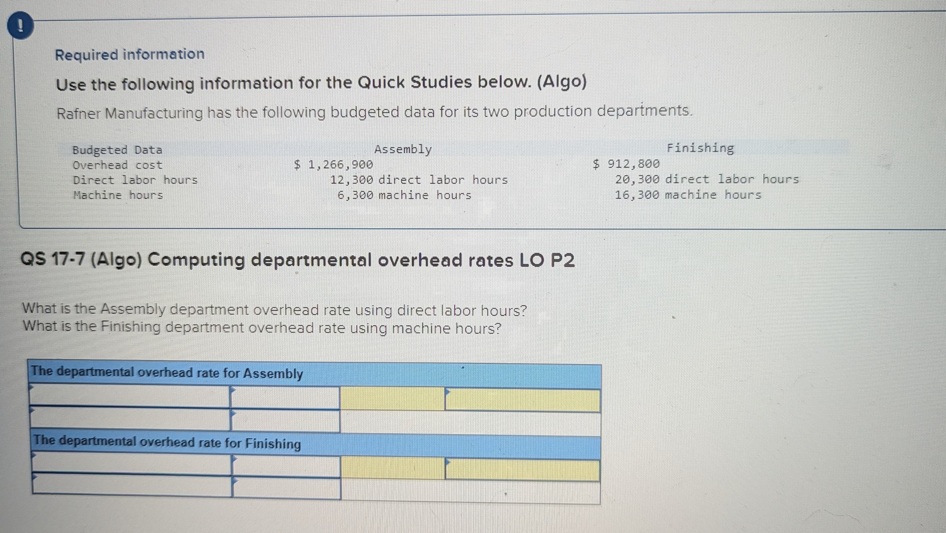  ! Required information Use the following information for the Quick Studies