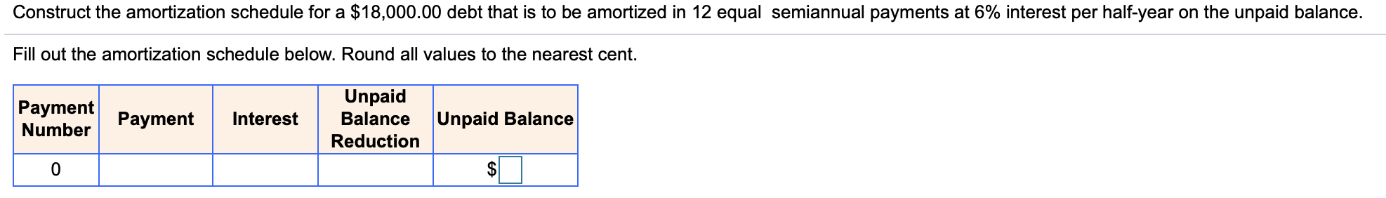 Please make sure your answer is correct. Thanks! Construct the amortization schedule
