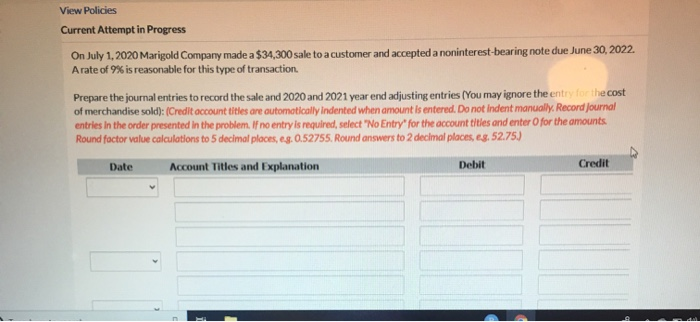  View Policies Current Attempt in Progress On July 1, 2020 Marigold
