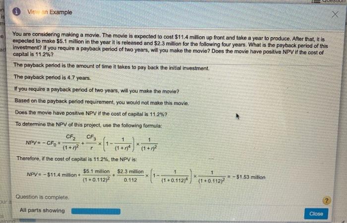 required based on the questions at the end of the problem description.