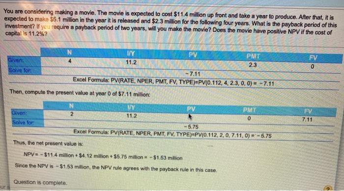 show me the steps of it, no excel! You are considering making
