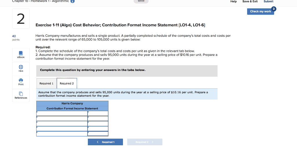  Chapter 1b - Homework 1- Algorithmic i Help Help Save &