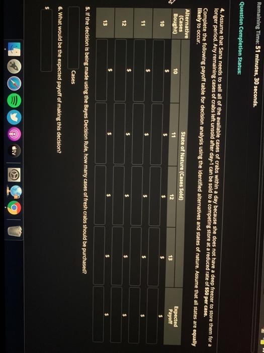 a small sea food store and struggles with managing the demand and