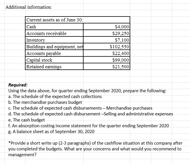 into a table with the same labels as the ones in the