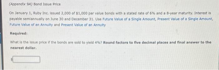 1,500 of $1,000 par value bonds with a stated rate of 6%