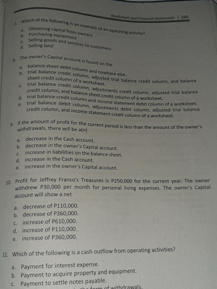 a. A statement of changes in equity has no relationship with the