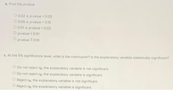 found that b; - 3.34 and soy) = 1.92 Consider the hypotheses