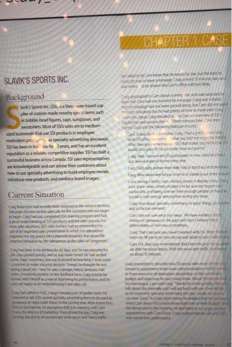  please answer all it is markting question CHAPTER 1 CASE SLAVIK'S