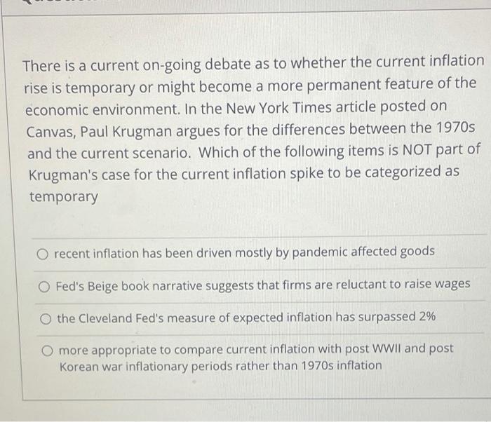  There is a current on-going debate as to whether the current