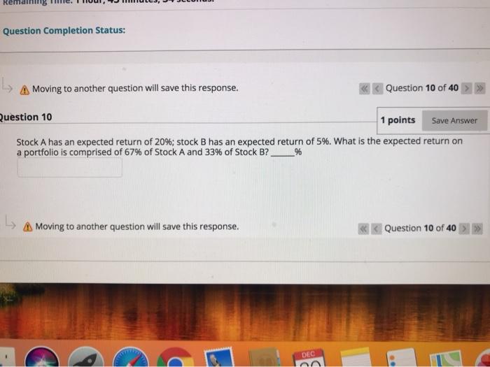 years an investment returned 0.1, -0.12,-0.08, and 0.13. What is the standard
