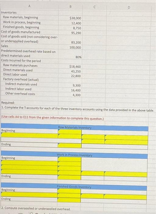current year Factory Overhead Debit Credit 17,400 111,400 26,400 61,400 1. Compute