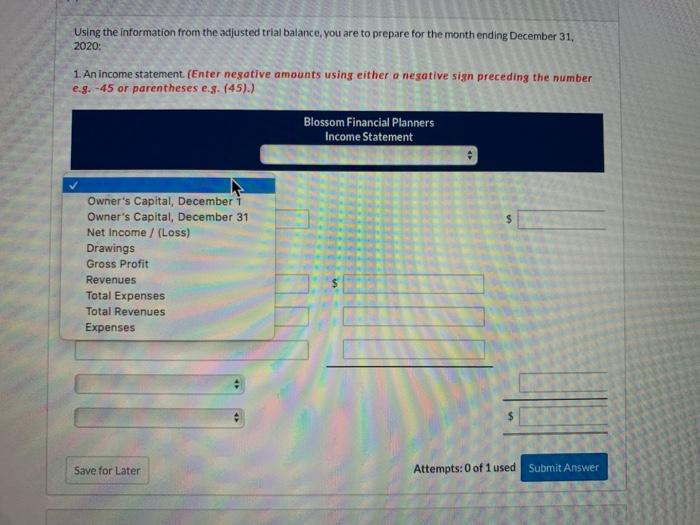 Adjusted Trial Balance December 31, 2020 Debit Credit Cash $4.998 Accounts Receivable